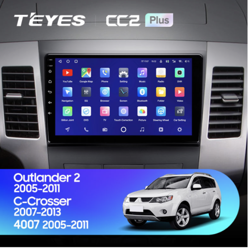 Штатная магнитола Teyes CC2 Plus 3/32 ГБ для Mitsubishi Outlander XL 2006-2012 на Android 10.0