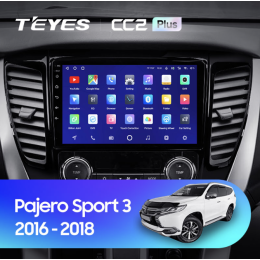 Штатная магнитола Teyes CC2 Plus 3/32 ГБ для Mitsubishi Pajero Sport III 2015-2021 на Android 10.0