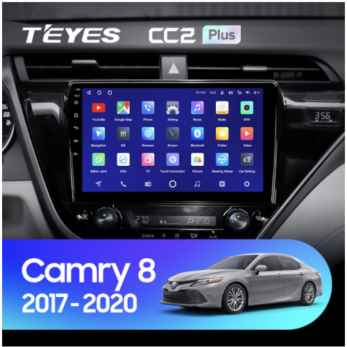 Штатная магнитола Teyes CC2 Plus 3/32 ГБ для Toyota Camry V70 2018-2021 на Android 10.0