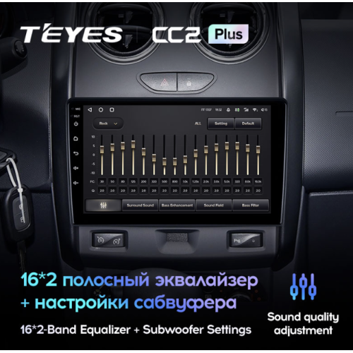 Штатная магнитола Teyes CC2 Plus 3/32 ГБ для Renault Duster 2015-2020 на Android 10.0