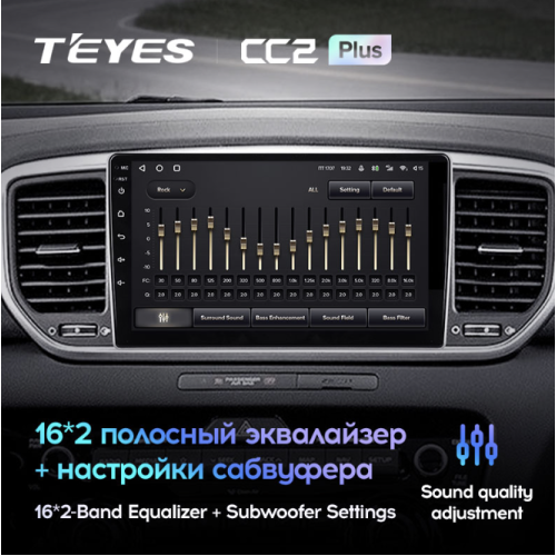Штатная магнитола Teyes CC2 Plus 3/32 ГБ для KIA Sportage IV 2018-2022 на Android 10.0