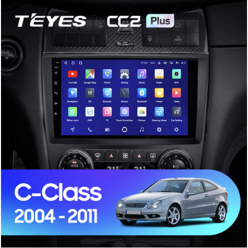 Штатная магнитола Teyes CC2 Plus 3/32 ГБ для Mercedes Benz C-class (W203) 2004-2008 на Android 10.0