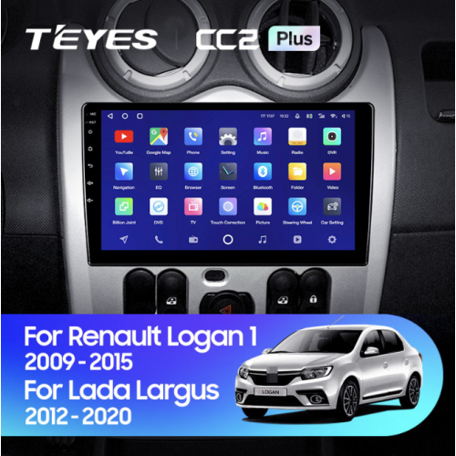 Штатная магнитола Teyes CC2 Plus 3/32 ГБ для Renault Logan, Sandero 2009-2013 на Android 10.0