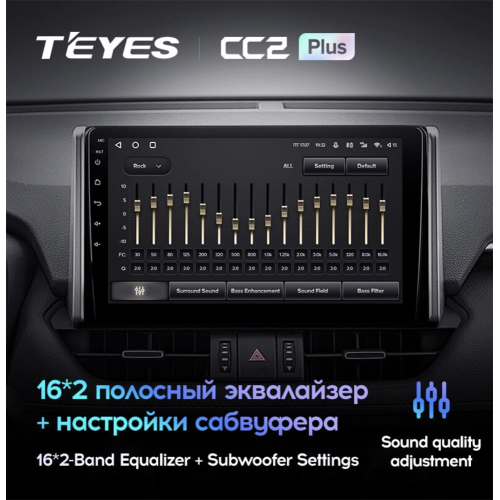 Штатная магнитола Teyes CC2 Plus 3/32 ГБ для Toyota RAV4 (XA50) 2018-2024 на Android 10.0