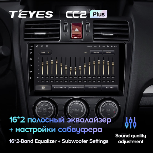 Штатная магнитола Teyes CC2 Plus 6/128 ГБ для Subaru Forester IV 2013-2014, Impreza IV 2012-2017 на Android 10.0