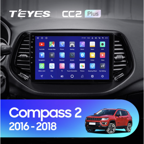 Штатная магнитола Teyes CC2 Plus 6/128 ГБ для Jeep Compass II 2017-2024 на Android 10.0
