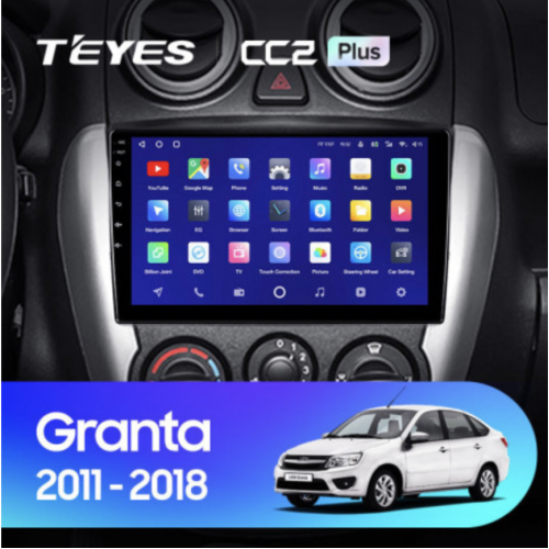 Штатная магнитола Teyes CC2 Plus 6/128 ГБ для Lada Granta I 2011-2018 Тип-B на Android 10.0