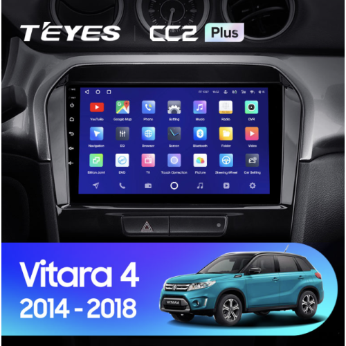 Штатная магнитола Teyes CC2 Plus 6/128 ГБ для Suzuki Vitara IV 2014-2024 на Android 10.0