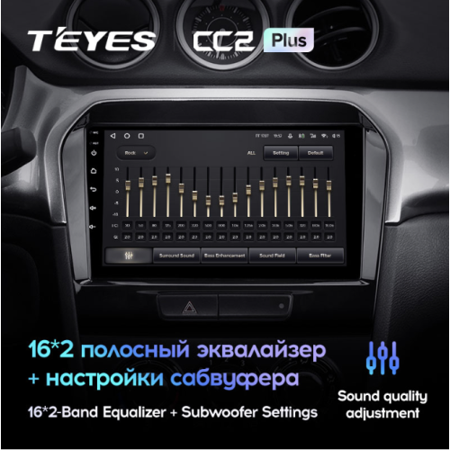 Штатная магнитола Teyes CC2 Plus 6/128 ГБ для Suzuki Vitara IV 2014-2024 на Android 10.0