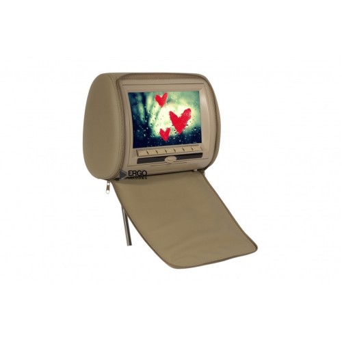 КОМПЛЕКТ ПОДГОЛОВНИКОВ СО ВСТРОЕННЫМ DVD ПЛЕЕРОМ И LCD МОНИТОРОМ 9" (ОБА С DVD) ERGO ER900HD (БЕЖЕВЫЙ)