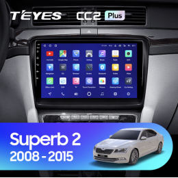 Штатная магнитола Teyes CC2 Plus 6/128 ГБ для Skoda Superb II (B6) 2008-2015 на Android 10.0
