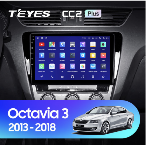 Штатная магнитола Teyes CC2 Plus 6/128 ГБ для Skoda Octavia III (A7) 2013-2018 на Android 10.0