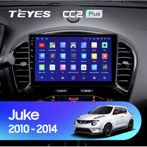Штатная магнитола Teyes CC2 Plus 6/128 ГБ для Nissan Juke 2010-2014 на Android 10.0