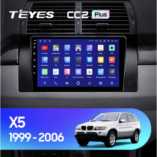 Штатная магнитола Teyes CC2 Plus 6/128 ГБ для BMW X5 E39 E53 1999-2006 на Android 10.0