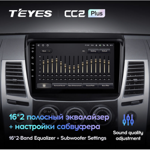 Автомагнитола Teyes CC2 Plus 6/128 ГБ для Mitsubishi Pajero Sport II 2008-2014 на Android 10.0