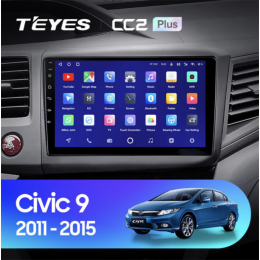 Штатная магнитола Teyes CC2 Plus 6/128 ГБ для Honda Civic 2012-2015 на Android 10.0