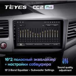 Штатная магнитола Teyes CC2 Plus 6/128 ГБ для Honda Civic 2012-2015 на Android 10.0