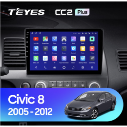 Штатная магнитола Teyes CC2 Plus 6/128 ГБ для Honda Civic 8 (VIII) 2006-2012 на Android 10.0