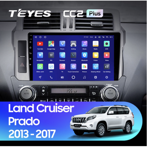 Штатная магнитола Teyes CC2 Plus 6/128 ГБ для Toyota Land Cruiser Prado 150 2013-2017 на Android 10.0