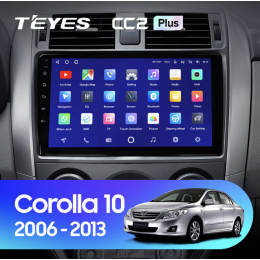 Штатная магнитола Teyes CC2 Plus 6/128 ГБ для Toyota Corolla X (E140, E150) 2006-2013 на Android 10.0