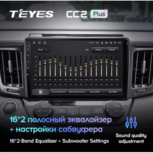 Штатная магнитола Teyes CC2 Plus 6/128 ГБ для Toyota RAV4 (CA40) 2013-2019 на Android 10.0