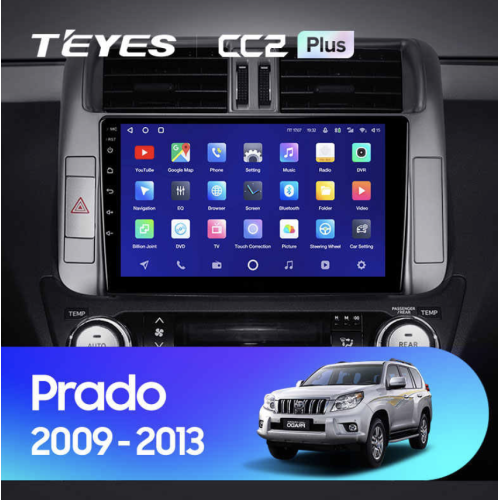 Штатная магнитола Teyes CC2 Plus 6/128 ГБ для Toyota Land Cruiser Prado 150 2009-2013 на Android 10.0
