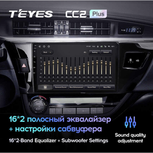 Штатная магнитола Teyes CC2 Plus 6/128 ГБ для Toyota Corolla XI 2013-2015 на Android 10.0