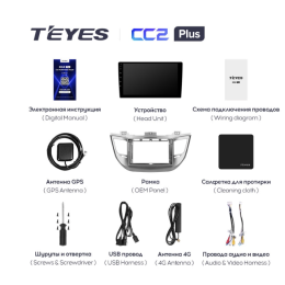 Штатная магнитола Teyes CC2 Plus 6/128 ГБ для Hyundai Tucson III 2015-2018 на Android 10.0