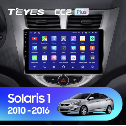 Штатная магнитола Teyes CC2 Plus 6/128 ГБ для Hyundai Solaris I 2011-2017 на Android 10.0