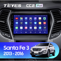 Штатная магнитола Teyes CC2 Plus 6/128 ГБ для Hyundai Santa Fe III 2012-2019 на Android 10.0