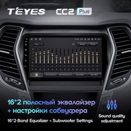 Штатная магнитола Teyes CC2 Plus 6/128 ГБ для Hyundai Santa Fe III 2012-2019 на Android 10.0