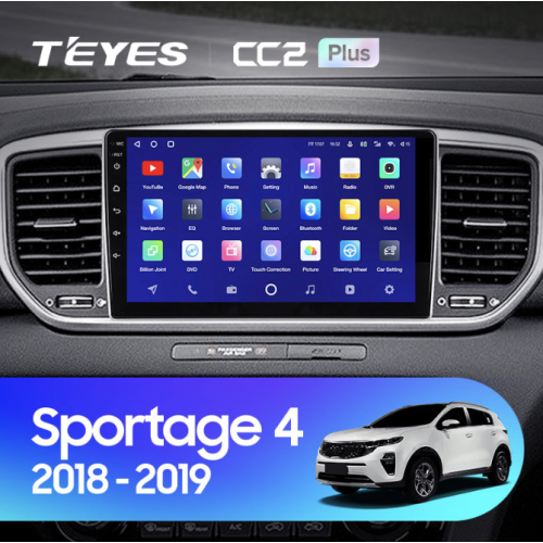 Штатная магнитола Teyes CC2 Plus 6/128 ГБ для KIA Sportage IV 2016-2018 на Android 10.0