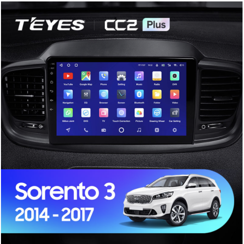 Штатная магнитола Teyes CC2 Plus 6/128 ГБ для Kia Sorento III Prime 2015-2020 на Android 10.0