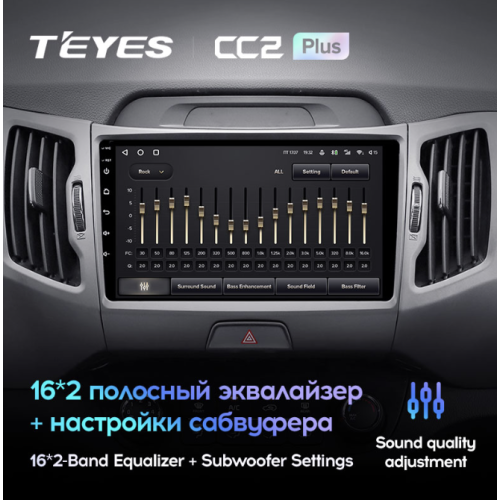 Штатная магнитола Teyes CC2 Plus 6/128 ГБ для KIA Sportage III 2010-2016 на Android 10.0