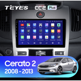 Штатная магнитола Teyes CC2 Plus 6/128 ГБ для Kia Cerato II 2009-2013 для авто с кондиционером на Android 10.0