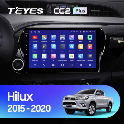 Штатная магнитола Teyes CC2 Plus 6/128 ГБ для Toyota Hilux 2015-2020 на Android 10.0