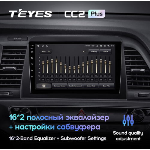 Штатная магнитола Teyes CC2 Plus 4/64 ГБ для Hyundai Sonata VII (LF) 2017-2019 на Android 10.0