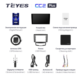 Штатная автомагнитола Teyes CC2 Plus 4/64 ГБ для SsangYong Actyon, Korando 2010-2013 на Android 10.0