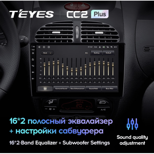 Штатная магнитола Teyes CC2 Plus 4/64 ГБ для Peugeot 206 1998-2012 на Android 10.0