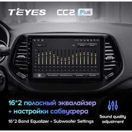 Штатная магнитола Teyes CC2 Plus 4/64 ГБ для Jeep Compass II 2017-2024 на Android 10.0