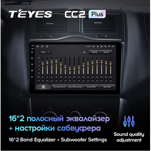 Штатная магнитола Teyes CC2 Plus 4/64 ГБ для LADA Granta Cross 2018-2025 на Android 10.0