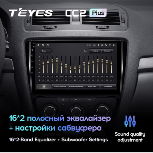 Штатная магнитола Teyes CC2 Plus 4/64 ГБ для Skoda Octavia II (A5) 2004-2013 на Android 10.0