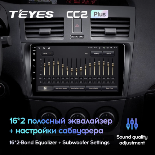 Штатная магнитола Teyes CC2 Plus 4/64 ГБ для Mazda 3 (BL) 2009-2013 на Android 10.0
