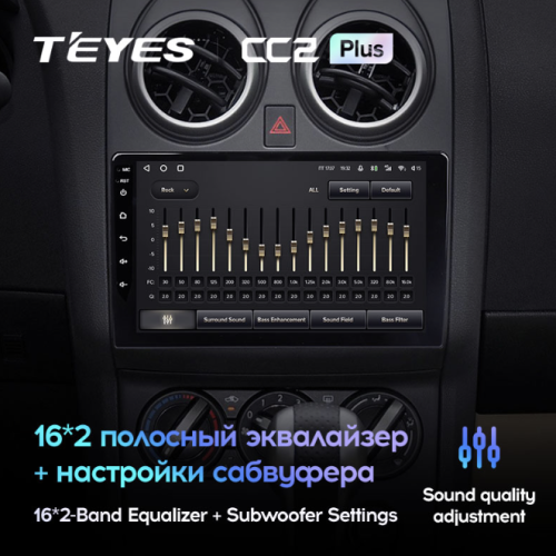 Штатная магнитола Teyes CC2 Plus 4/64 ГБ для Nissan Qashqai I 2007-2013 на Android 10.0