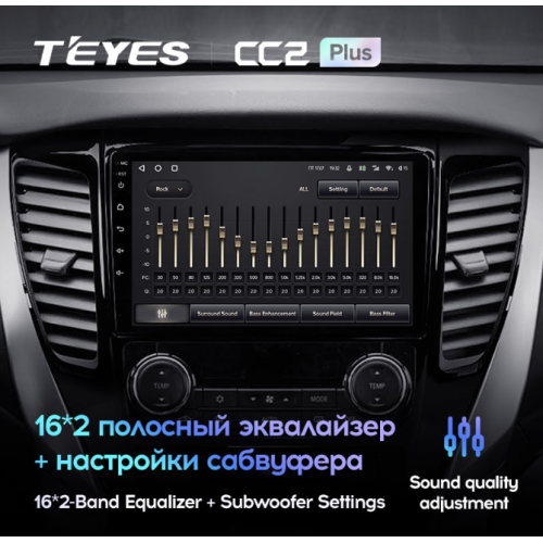 Штатная магнитола Teyes CC2 Plus 4/64 ГБ для Mitsubishi Pajero Sport III 2015-2021 на Android 10.0