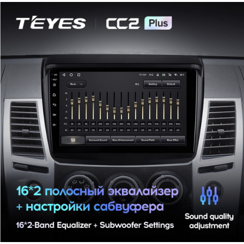 Автомагнитола Teyes CC2 Plus 4/64 ГБ для Mitsubishi Pajero Sport II 2008-2014 на Android 10.0