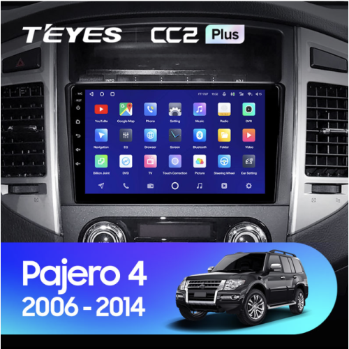 Штатная магнитола Teyes CC2 Plus 4/64 ГБ для Mitsubishi Pajero IV 2006-2019 на Android 10.0