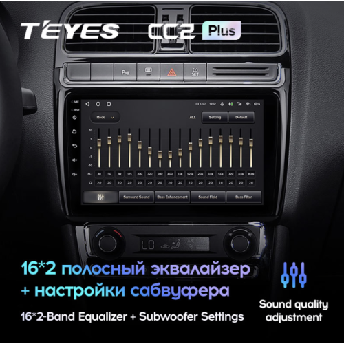 Штатная магнитола Teyes CC2 Plus 4/64 ГБ для Volkswagen Polo 5 2009-2019 на Android 10.0