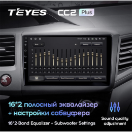 Штатная магнитола Teyes CC2 Plus 4/64 ГБ для Honda Civic 2012-2015 на Android 10.0