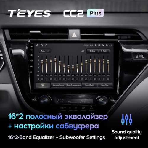 Штатная магнитола Teyes CC2 Plus 4/64 ГБ для Toyota Camry V70 2018-2021 на Android 10.0